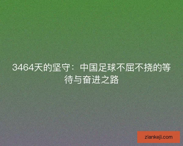 3464天的坚守：中国足球不屈不挠的等待与奋进之路